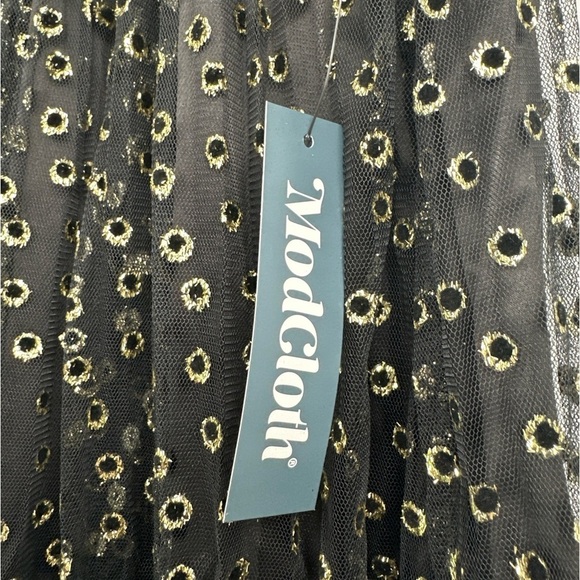 ModCloth Anthropologie Speckled In Gold Midi Skirt Size 0 NWT - Picture 6 of 6